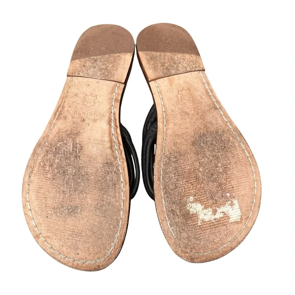 Bernardo Miami Leather Thong Sandals Black Comfort Women's 8 M